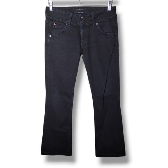 Hudson Beth Baby Bootcut Jeans Black Low Rise Flap Pockets — Size 27 - Picture 1 of 10